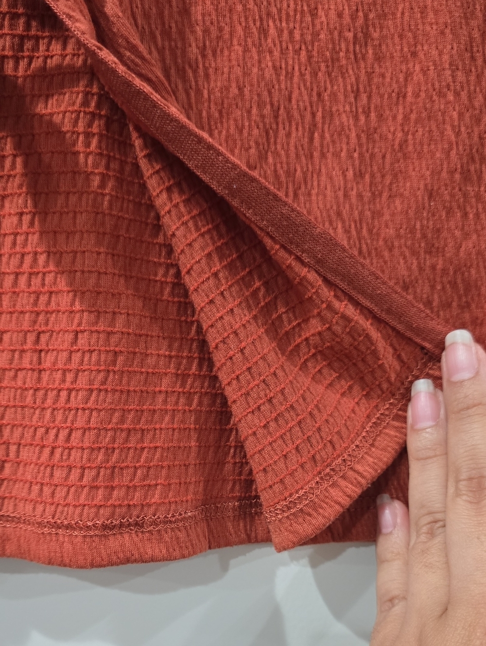 Cotton On Rust Tie-Front Scoop Neck Crop Top, Elevated Basic, Everyday Tee - Picture 5 of 7
